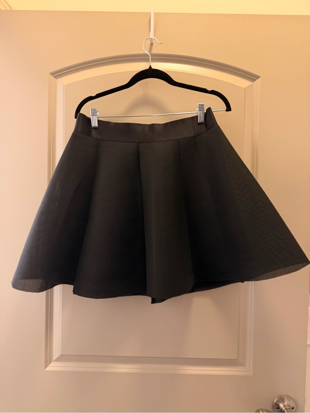 Express Mesh Flare Mini Skirt